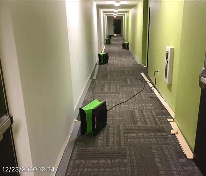 Apartment hallway with equipment